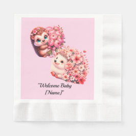Egeltje Baby Shower Servetten voor Meisjes | Mooie