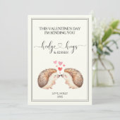 Egeltjes en Kusjes Egel Valentijnsdag kaart (Staand voorkant)