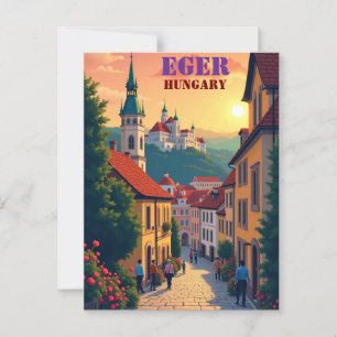 Eger, Hongaars Briefkaart – Historisch kasteel en