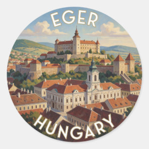 Eger Kasteel Hongarije Historisch Landmark Ronde Sticker
