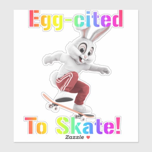 Egg-aangehaald naar Schaats – Funny Skateboarding  Sticker (Vel)