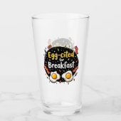 Egg-aangehaald voor Ontbijt Funny Foodie Pun Desig Glas (Voorkant)