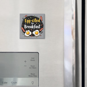 Egg-aangehaald voor Ontbijt Funny Foodie Pun Desig Magneet