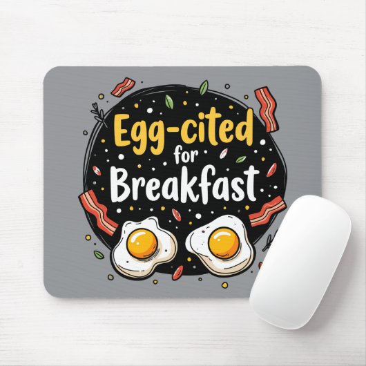 Egg-aangehaald voor Ontbijt Funny Foodie Pun Desig Muismat (Met muis)