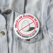 Egg Allergy Badge Ronde Button 4,0 Cm (In situ)