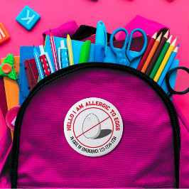 Egg Allergy Badge Ronde Button 4,0 Cm