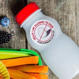 Egg Allergy met noodnummer van de klant Ronde Sticker