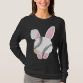 Egg Baseball Rabbit Bunny Ears Funny Easter Day Pl T-shirt (Voorkant)