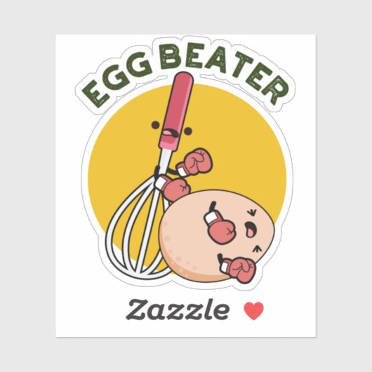 Egg Beater Funny Boxing Pun Sticker (Vel)