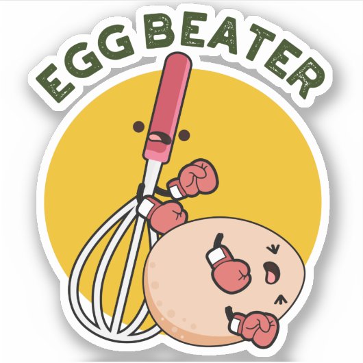 Egg Beater Funny Boxing Pun Sticker (Voorkant)