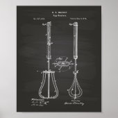 Egg Beaters 1874 Patent Art - Chalkboard Poster (Voorkant)