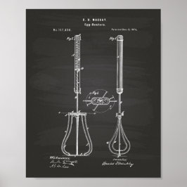 Egg Beaters 1874 Patent Art - Chalkboard Poster