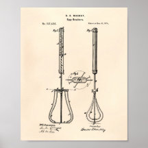 Egg Beaters 1874 Patent Art - Old Peper