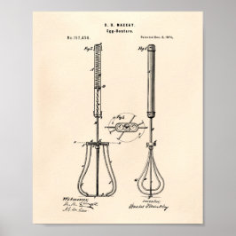 Egg Beaters 1874 Patent Art - Old Peper Poster