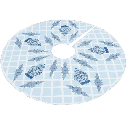 Egg Blue Chinoiserie Ginger Jar Jars Kerstboom Rok (Gekanteld)