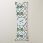 Egg Blue Chinoiserie Ginger Jar Topiary Lichaamskussen (Voorkant Verticaal)