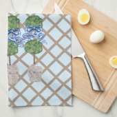 Egg Blue Chinoiserie Ginger Jar Topiary Theedoek (Quarter Fold)