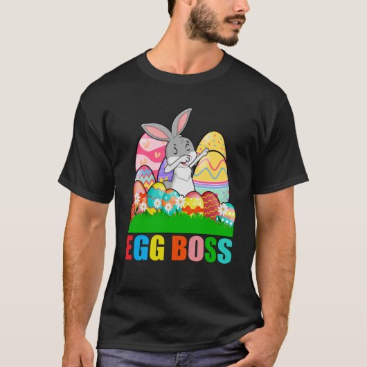 Egg Boss Easter Dabbing Bunny Kinder Toddler Boys  T-shirt (Voorkant)