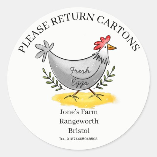 Egg Carton Label customize egg box free range (Voorkant)