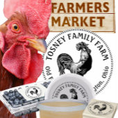 Egg Carton Stamp Rooster Boerderij Naam Rubberstempel