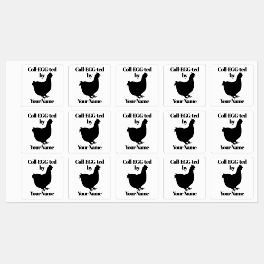 Egg Carton Stickers Coll-EGG-ted door JOUW NAAM (Vel)
