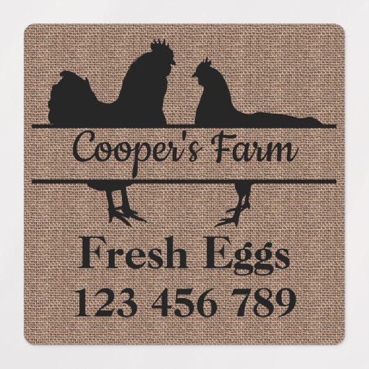 Egg Carton Stickers Uw Boerderij Naam (Design 1)