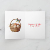 Egg-cellent Birthday | Funny Chicken Pun Kaart (Binnen)