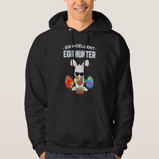 Egg Cellent Egg Hunter Easter Boys Bunny Hoodie (Voorkant)