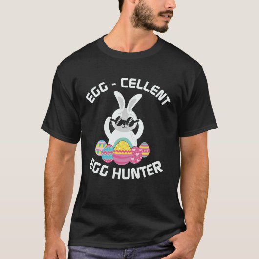 Egg cellent Egg Hunter Easter  Boys Girls Bunny T-shirt (Voorkant)