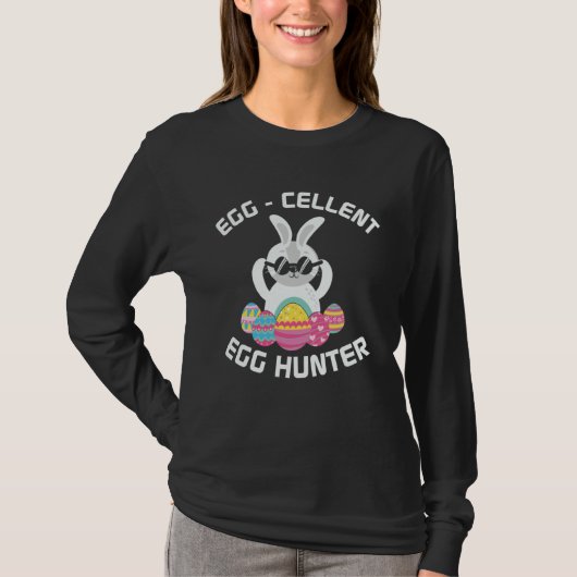 Egg cellent Egg Hunter Easter  Boys Girls Bunny T-shirt (Voorkant)