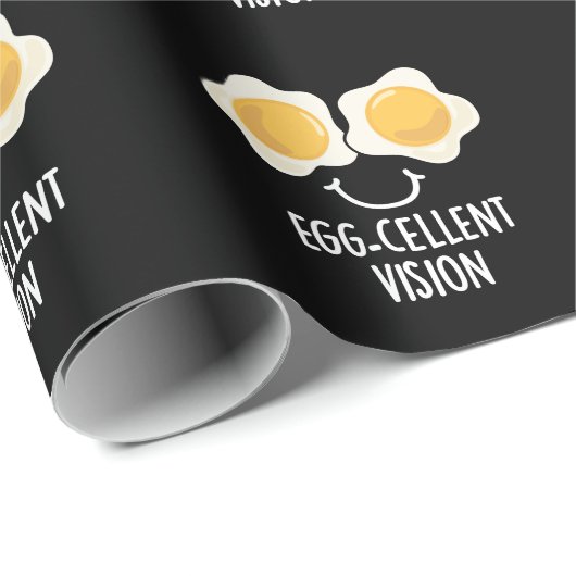 Egg cellent Vision Funny Egg Pun Dark BG Cadeaupapier (Rol Hoek)