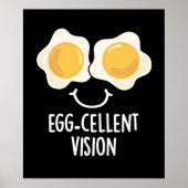 Egg cellent Vision Funny Egg Pun Dark BG Poster (Voorkant)
