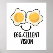 Egg cellent Vision Funny Egg Pun Poster (Voorkant)