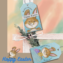 Egg-citeren Egg Hunt Kinder blauw Cadeaulabel