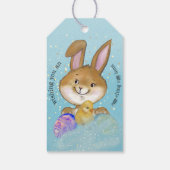 Egg-citeren Egg Hunt Kinder blauw Cadeaulabel (Achterkant)