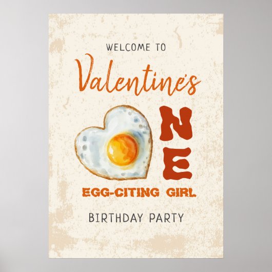 Egg-Citing Baby BBQ Eerste Verjaardag Poster (Voorkant)