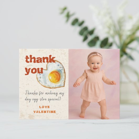 EGG-CITING BBQ BABY BIRTHDAY BEDANKKAART (Staand voorkant)