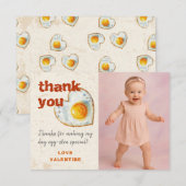 EGG-CITING BBQ BABY BIRTHDAY BEDANKKAART (Voorkant / Achterkant)