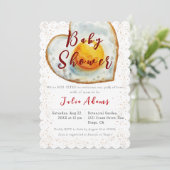 Egg-Citing Breakfast Yolk of Love Baby shower Kaart (Staand voorkant)