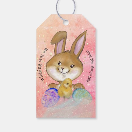 Egg-citing Egg Hunt Kinder Roze Cadeaulabel (Achterkant)