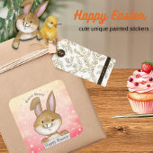 Egg-citing Egg Hunt Kinder Roze Vierkante Sticker