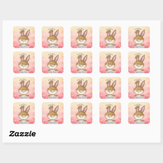 Egg-citing Egg Hunt Kinder Roze Vierkante Sticker (Vel)