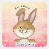 Egg-citing Egg Hunt Kinder Roze Vierkante Sticker (Voorkant)