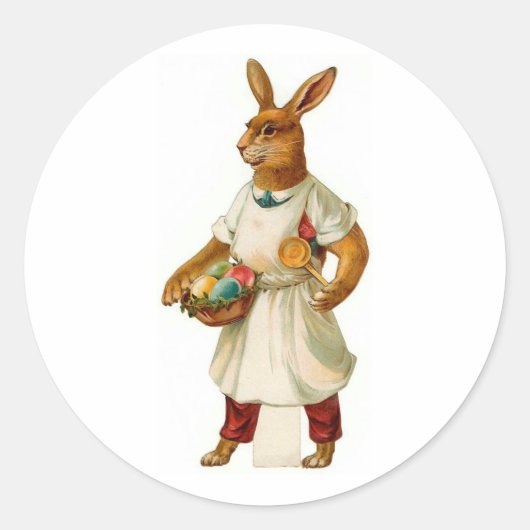Egg Cook  Easter Bunny Ronde Sticker (Voorkant)