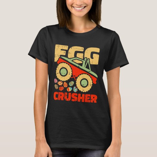 Egg Crusher Easter Monster Truck Funny Spring Boys T-shirt (Voorkant)