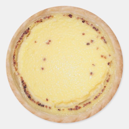 Egg Custard Tart Ronde Sticker (Voorkant)