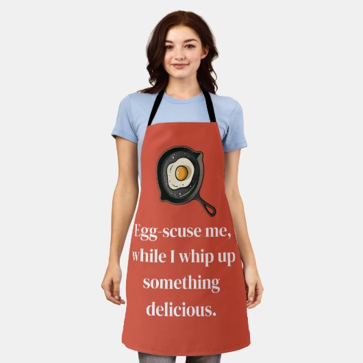 Egg design kitchen apron schort (Gedragen)