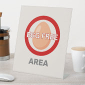 Egg Free Area Gepersonaliseerd voedselallergie Reclamebord Met Voetstuk (Insitu)