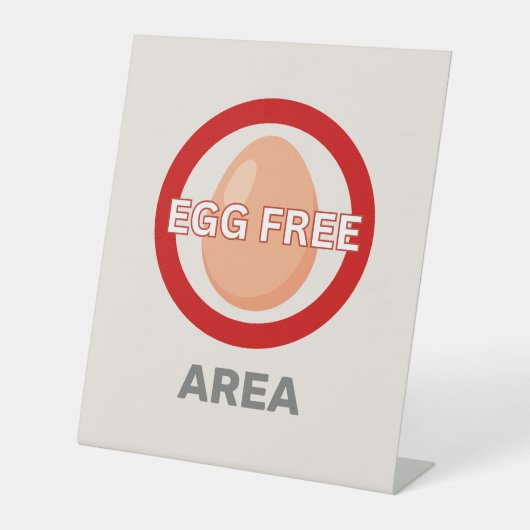 Egg Free Area Gepersonaliseerd voedselallergie Reclamebord Met Voetstuk (Voorkant)