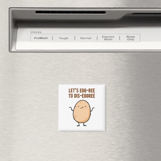 Egg-free to dis-egg-free Egg Pun Magnet (Insitu (Vaatwasser))